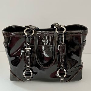 Coach Patent Leather Mahogany Tote Bag No. 10380